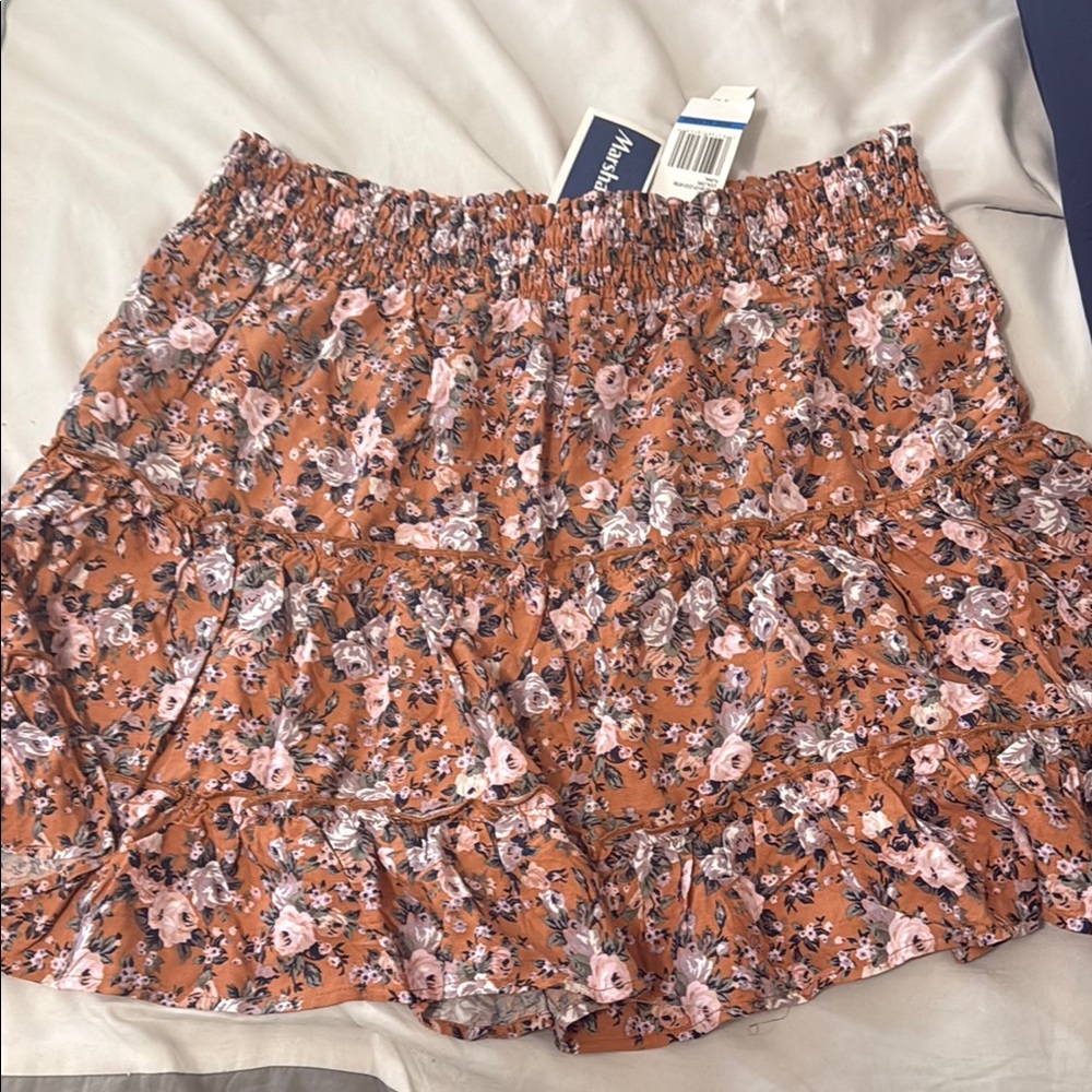Wallflower Floral Midi Skirt - Orange and Pink